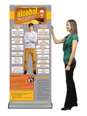 C&E Alcohol Retractable Presentation Banner w/Stand