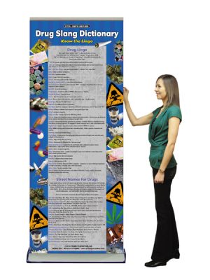 Drug Slang Dictionary Retractable Banner w/Stand