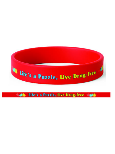 Life's a Puzzle Live Drug-Free Silicone Wristband