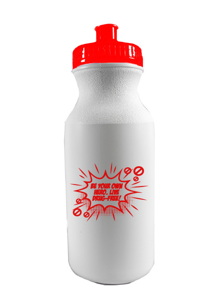 Be Your Own Hero. Live Drug-Free! 20 oz. Sports Bottle