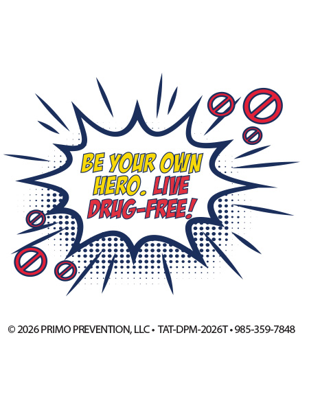 Be Your Own Hero. Live Drug-Free! Temporary Tattoo