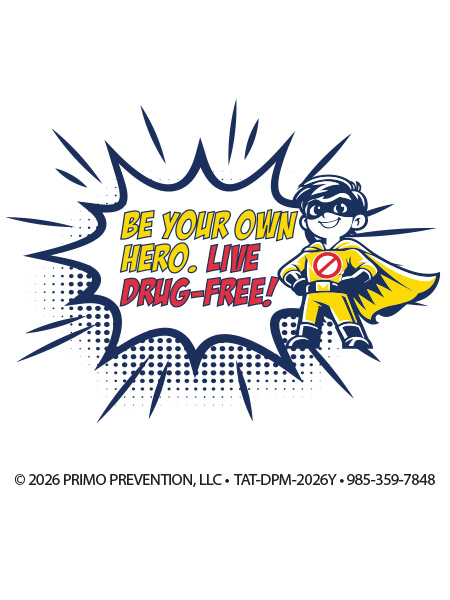 Be Your Own Hero. Live Drug-Free! Temporary Tattoo Youth version