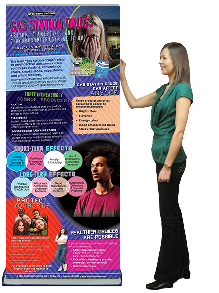 Gas Station Drugs Retractable Banner w/Stand
